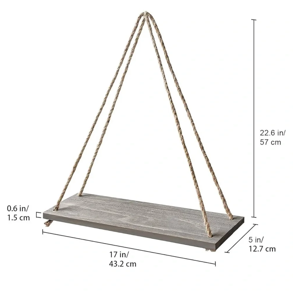 Set of Rustic Hanging Floating Shelves